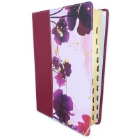 Biblia Letra Grande con Referencias NTV - sentipiel jardín morado floral con índice