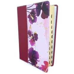 Biblia Letra Grande con Referencias NTV - sentipiel jardín morado floral con índice